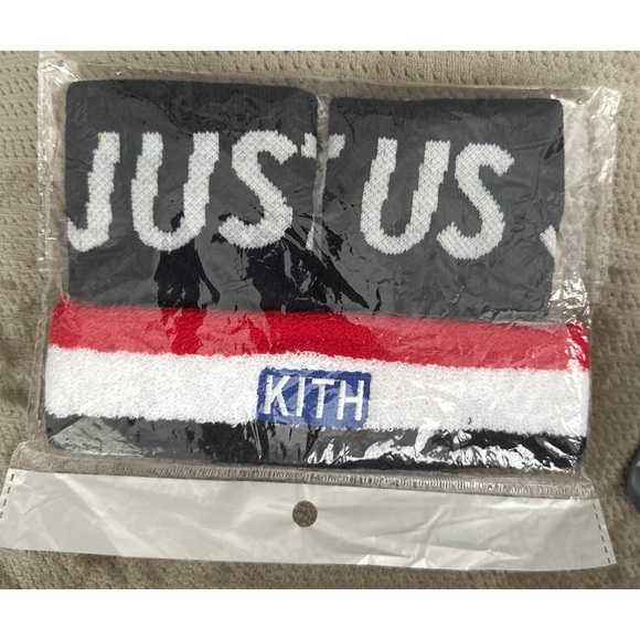 NWT KITH “Just Us” USA Headband & Wristbands Black - Picture 1 of 2
